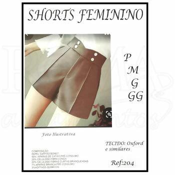 molde shorts feminino alfaiataria